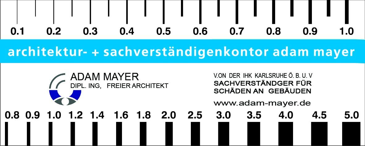 Logo des Kontors als Rissbreitenmaßstab